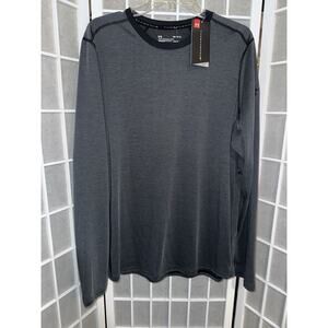 DISCONTINUED | UA Mens HeatGear Threadborne LS Tee Black Medium Retail $40